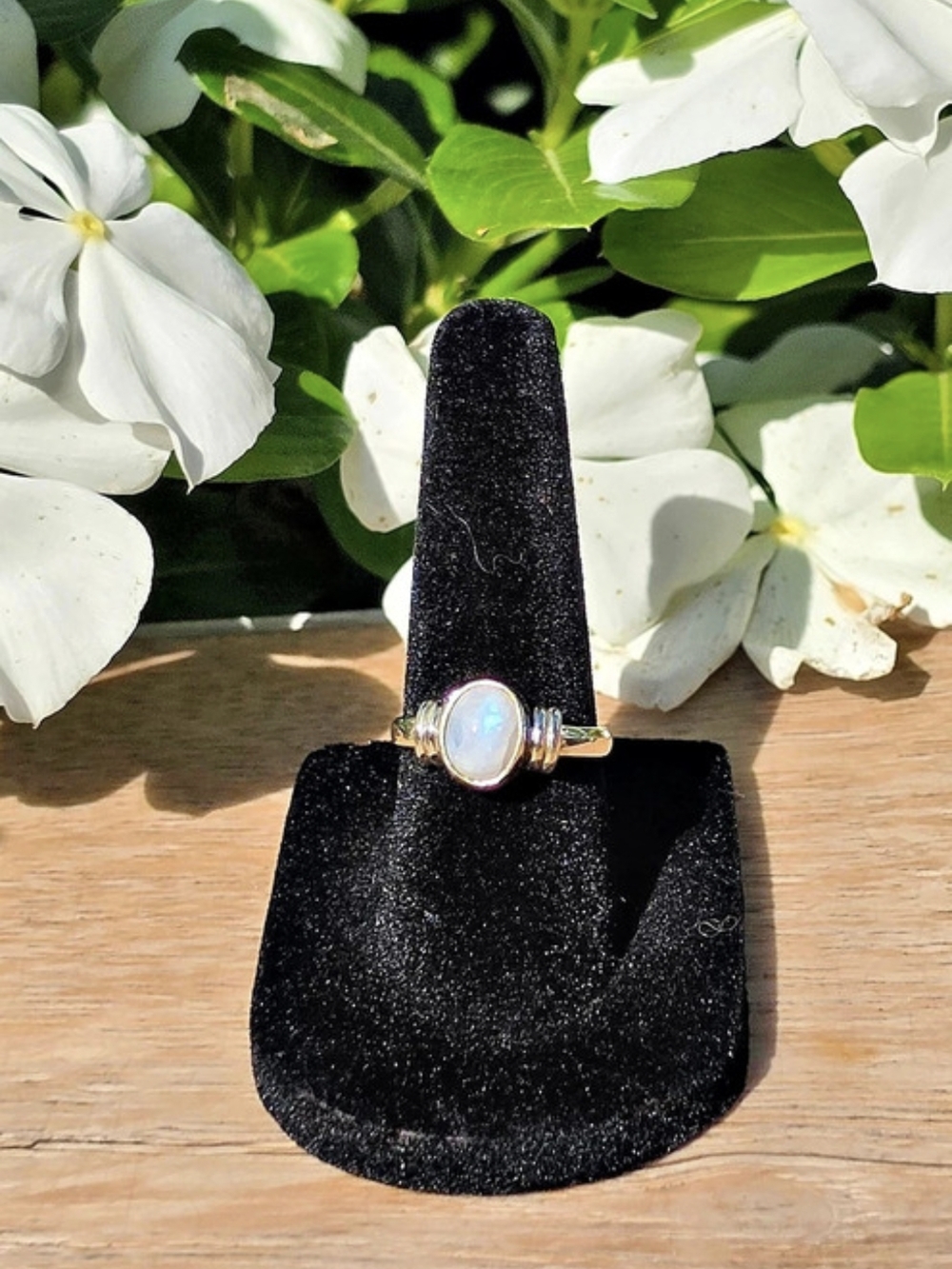 Moonstone Gemstone Sterling Silver Ring